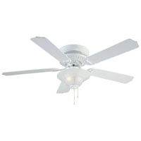 - 52In White 2 Light Hugger Ceiling Fan