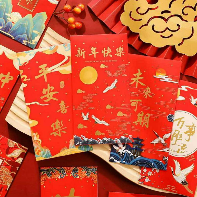Travelwant 10pcs /Bag Chinese New Year Red Envelopes Chinese Red Pockets Red Chinese Money Envelopes Hong Bao Lucky Money Gift Envelopes for Spring