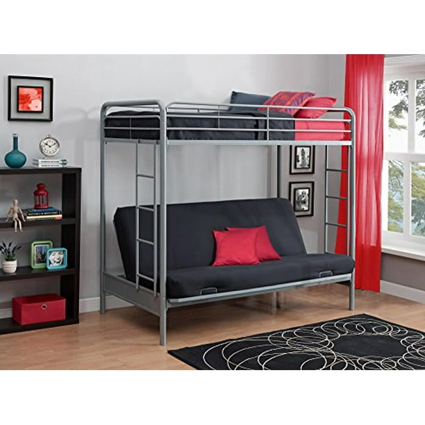 Dhp Metal Bunk Bed Space Saving Twin, Dhp Twin Over Full Metal Bunk Bed Frame Silver