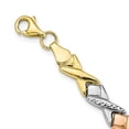 thumbnail image 3 of 10k Gold Tri-Color Polished and Brushed D/C Necklace, 3 of 4