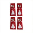 thumbnail image 1 of 4 Pieces/Set Christmas Tree Dinnerware Tableware Fork Holder Bag Cutlery Storage Pouch Decoration Organizer Fork Spoon Festival Party Red, 1 of 9