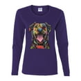 thumbnail image 3 of My Favorite Breed is The One In Need | Colorful Labrador Dog | Dean Russo Art Animal Lover Womens Long Sleeve T-Shirt, Purple, L, 3 of 5