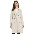 thumbnail image 6 of Giolshon Women's Faux Suede Trench Coat Classic Long Double Breasted Overcoat Belted Lapel Jacket, 6 of 6