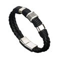 thumbnail image 2 of AYYUFE Fashion Mens Dual Layer Braided Faux Leather Magnetic Clasp Wrist Bracelet Gift, 2 of 8