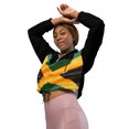 thumbnail image 4 of Black Green Gold Jamaican Flag Women’s Cropped Windbreaker  (S), 4 of 4
