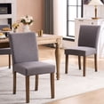thumbnail image 5 of YOUNIKE Mid-Century Modern Dining Chairs Set of 2, 18.9"H Linen Upholstered Kitchen Side Chairs with Solid Wood Legs, Armless Parsons Chairs, Gray, 5 of 18