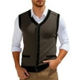 thumbnail image 4 of RMGVDSD Men's Sweater Vests V Neck Sleeveless Knitted Cardigan Vest Comfortable Button Sweater Vest Casual Pullover Fall Outwear Fashion Golf Sweaters, 4 of 4