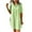Green, variant on Uaswgudfs Women's Casual Relaxed Fit Short Sleeve Midi Dress - Button-Front Gingham & Breathable Lightweight Summer Everyday Chic Purple M