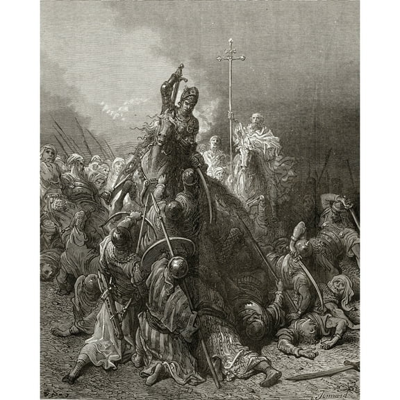 Posterazzi DPI1859739 Christian Knights Fight Saracens Poster Print, 13 x 17