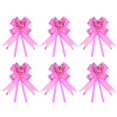thumbnail image 1 of Unique Bargains 8 Inch Pull Bows Ribbon Gift Wrapping String Gold Thread Style Decorative Bow Tie Rose Red 100 Pack, 1 of 5