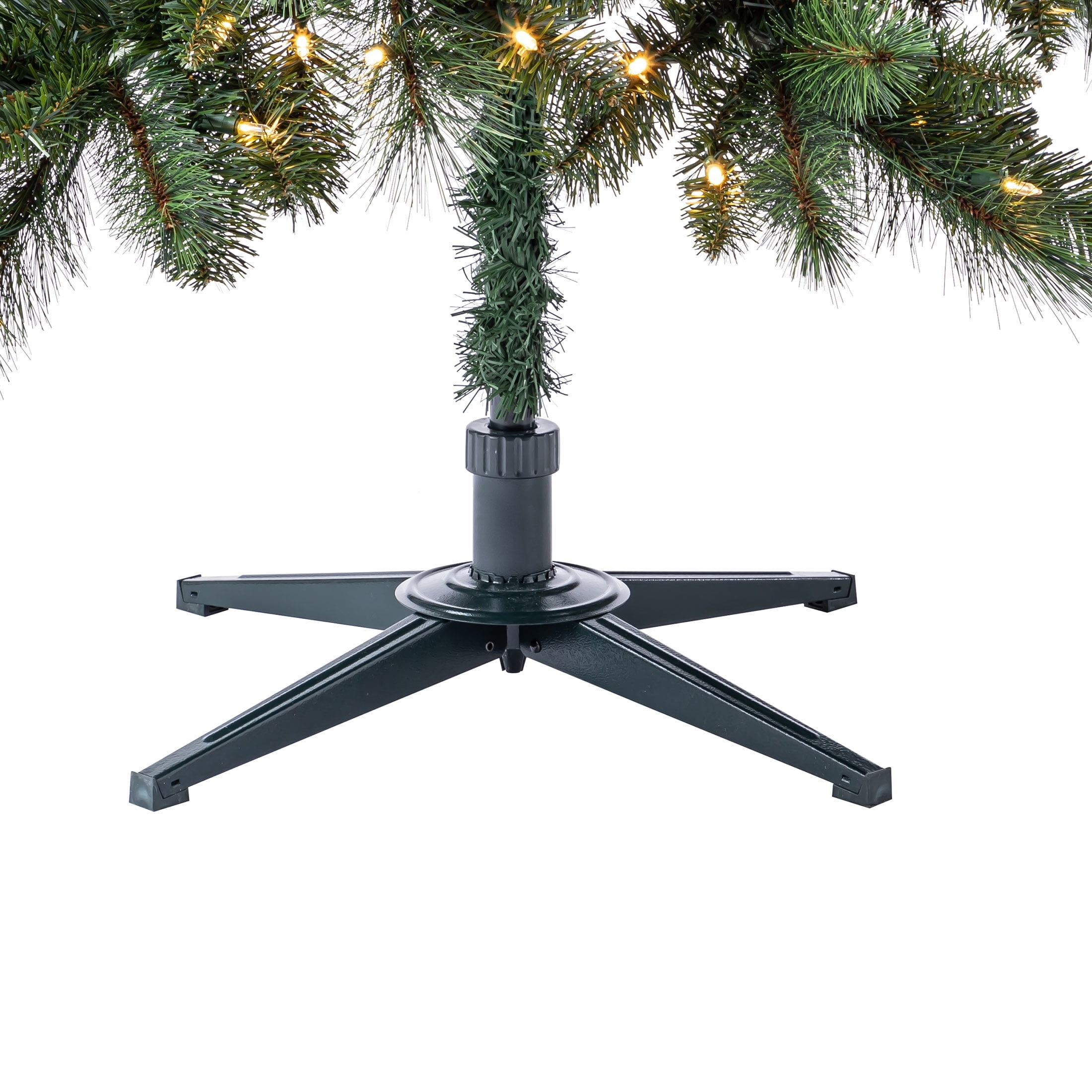 7' Pre-Lit Scottsdale Pine Green Artificial Christmas Tree with 300 Warm White LED Lights, Quick Set, and Stand, by Holiday Time