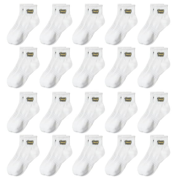 TELOLY 20Pairs Mens Ankle Socks9-13Mens Ankle Socks Size 9-11 Men's Socks ,White
