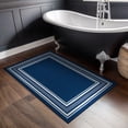 thumbnail image 3 of Beverly Rug Indoor Bordered Area Rugs, Non Slip Rubber Backing Modern Living Room Area Rug, Navy, 2x3, 3 of 9