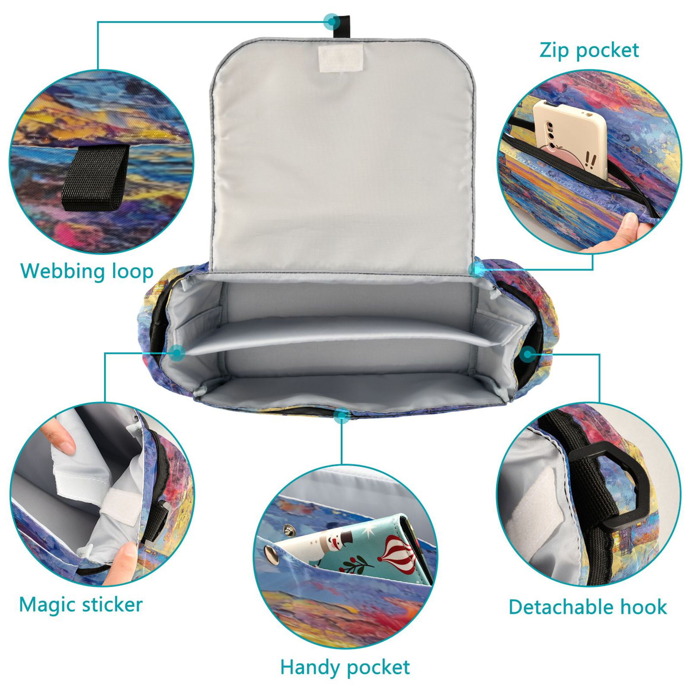 DIXRUYEE Stroller Organizer Guiding Light Printed
