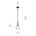 thumbnail image 4 of 42456BKCS Kichler Lighting Everly - 1 Light Mini Pendant - with Transitional inspirations - 13.75 inches tall by 7 inches wide-Black Finish-Clear, 4 of 6