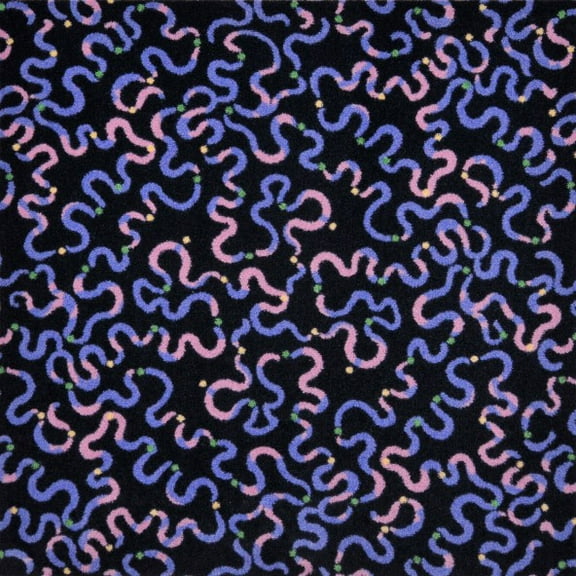 Joy Carpets 1769B-03 Kaleidoscope Serpentine Rectangle Whimsical Area Rugs 03 Purple - 3 ft. 10 in. x 5 ft. 4 in.