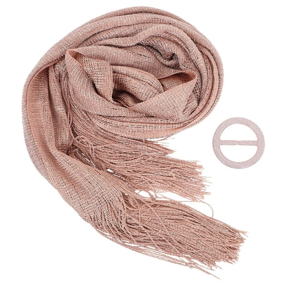 OULII Soft Metallic Evening Shawl with Buckle for Formal Gatherings