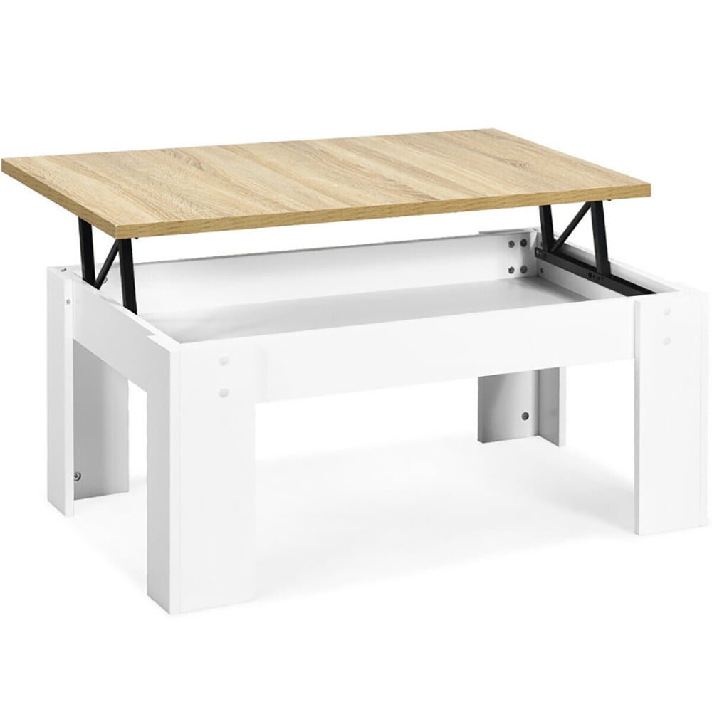 Finihen Coffee Table, Lift Top Coffee Pop-UP Cocktail Table-Brown, for Living Room, Reception Room, Office, White Finihen Coffee Table, Lift Top Coffee Pop-UP Cocktail Table-Brown, for Living Room, Reception Room, Office, White