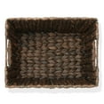 thumbnail image 6 of Casafield Set of 4 Water Hyacinth Storage Baskets with Handles - Espresso, 12" x 9" x 6" Rectangular Storage Bins for Organizing Shelves, Blankets, Laundry, 6 of 7