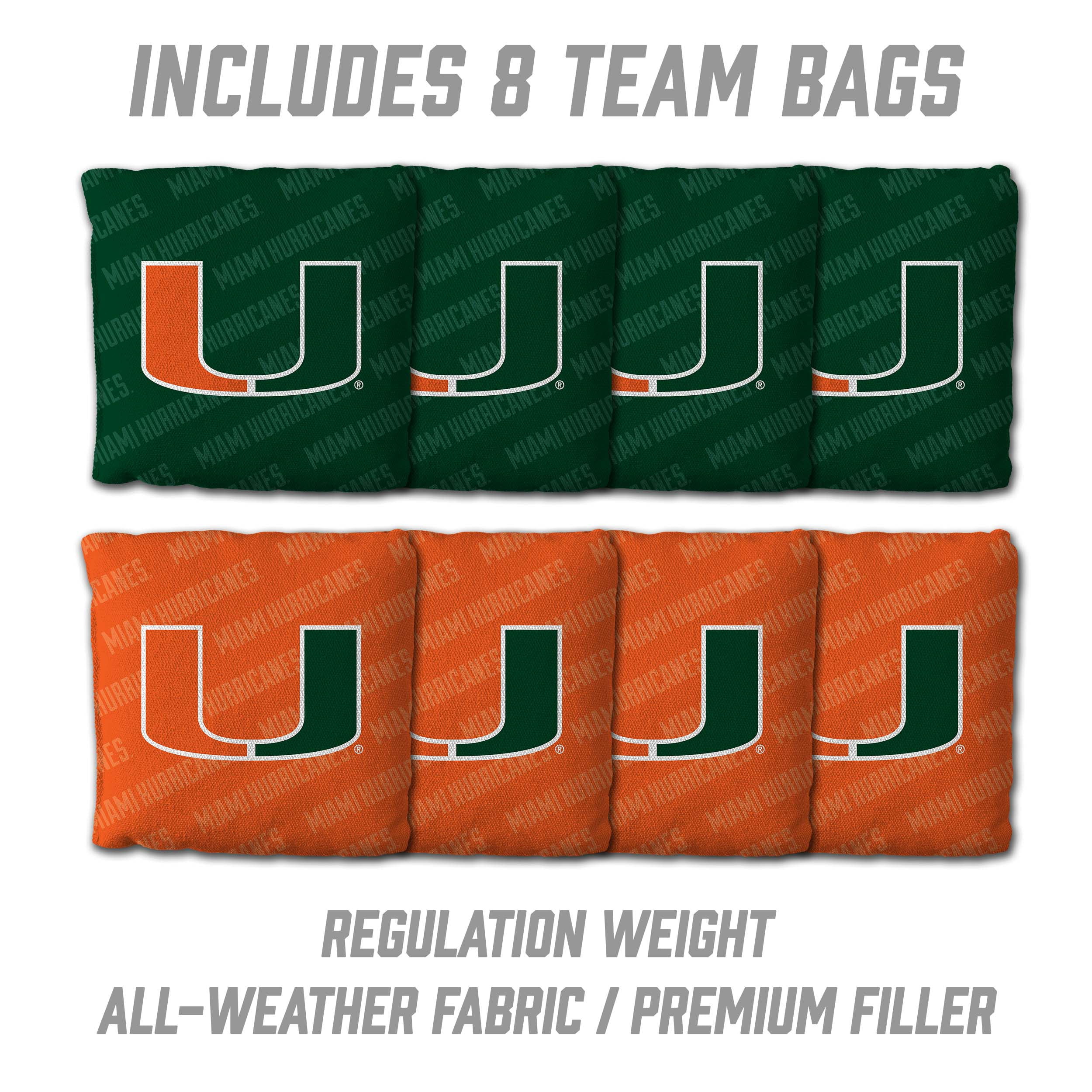 YouTheFan NCAA Miami Hurricanes 2' x 3' Cornhole Game