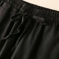 thumbnail image 4 of ShomPort Cotton Linen Drawstring Wide Leg Pants for Women Summer Elastic High Waist Casual Trousers with Pockets, 4 of 6