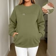 thumbnail image 2 of LIaqionyy Women's Maternity Sweatshirt Nursing Breastfeeding Crew Neck Long Sleeve Pullover Tops Fall Winter Clothes, 2 of 8