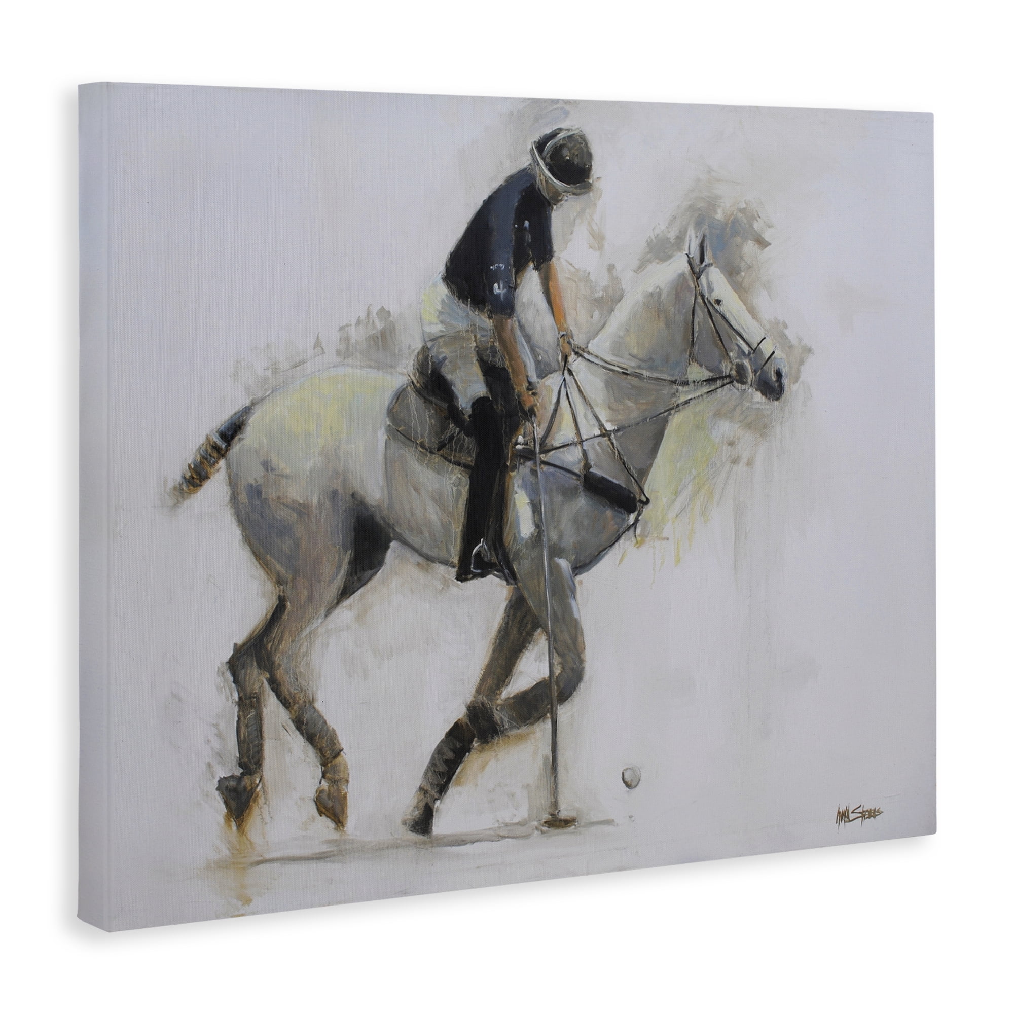 Stupell Industries Polo Rider in Motion Canvas Wall Art, design by Jadei Graphics
