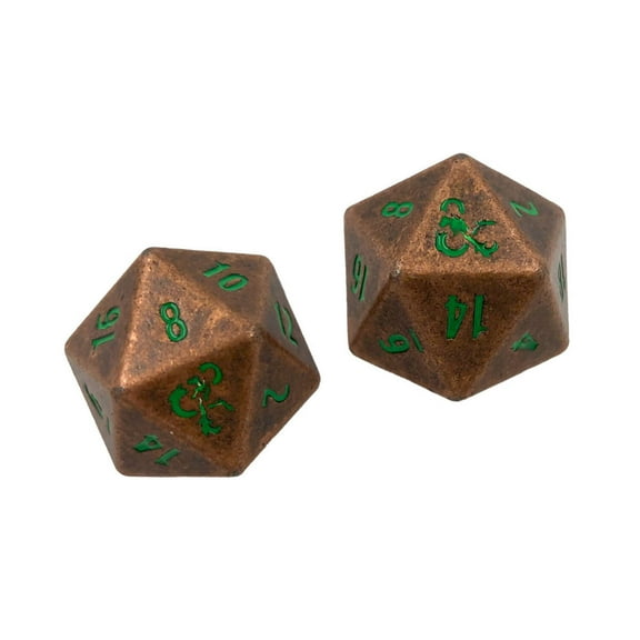 Heavy Metal Feywild Copper and Green D20 Dice Set (2ct) for Dungeons  Dragons