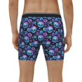 thumbnail image 4 of Xecao blue daisy Skull flower Print Boxer Briefs for Men's Stretch Moisture-Wicking Underwear, Mid-Rise Classics breathable fabric, 4 of 7