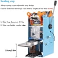 thumbnail image 5 of TOPCHANCES Semi-automatic Bubble Tea Cup Sealer Sealing Machine Adjustable Temperature for 150mm Tall & 95mm Diameter 300-500 Cups/Hour, 110V (US Plug), 5 of 13