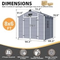 thumbnail image 2 of MELLCOM 8 x 6 FT Resin Outdoor Storage Shed with Floor, Storage Tool Shed with Windows and Lockable Door, Resin Garden Shed for Lawnmower, Bike, Pool Supply, 2 of 8