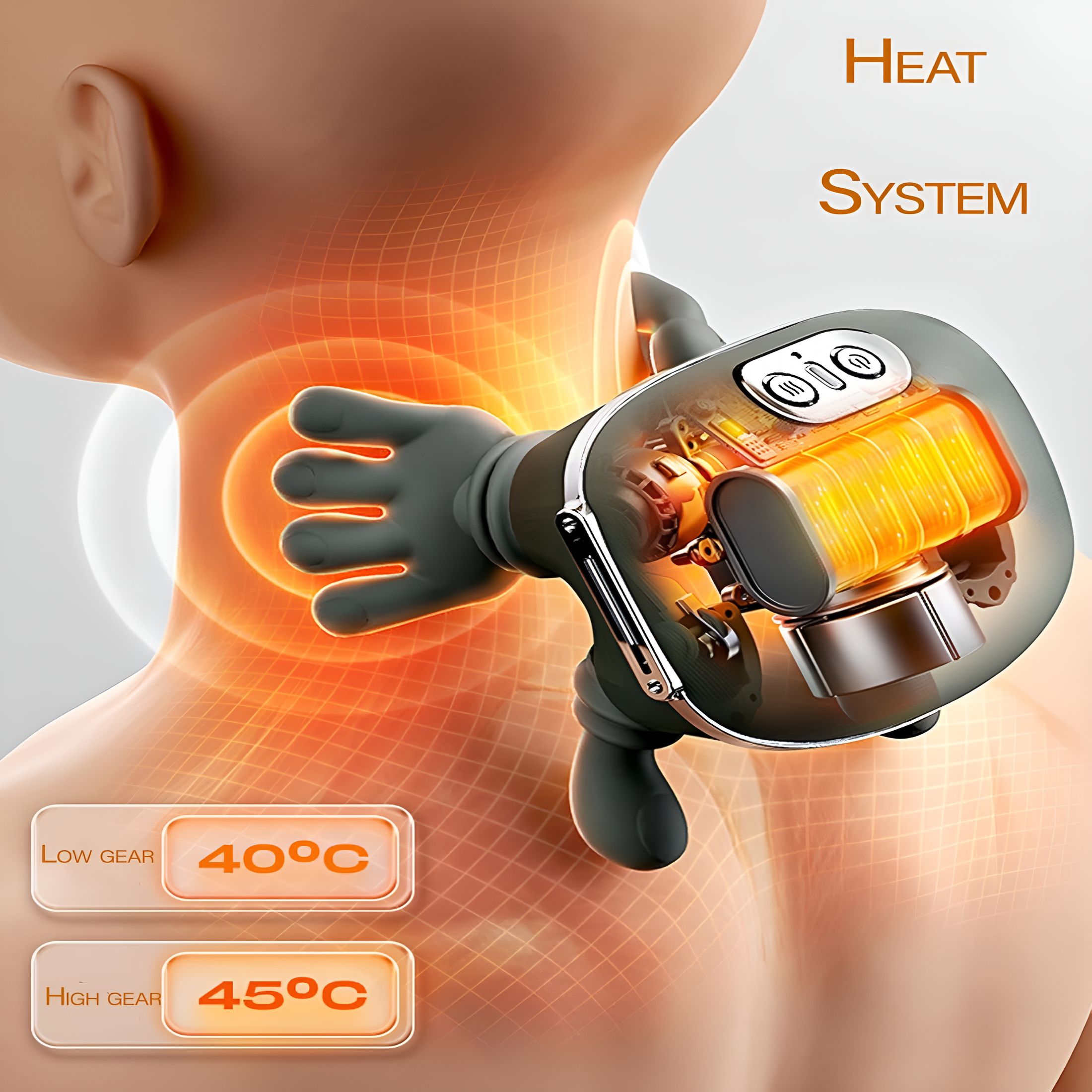XIRQI Heat Massage,Cordless Neck and Shoulder Massager with Heat,Shiatsu Neck and Back Massager,Portable with Electric Deep Tissue 4D Massage,Simulated Palm Grip