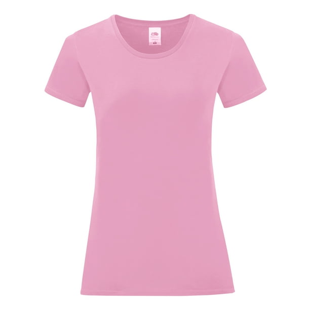 Fruit Of The Loom - Camiseta Icónica para mujer señora (Polvo Rosa)