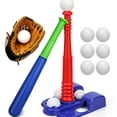 thumbnail image 1 of Set de tee-ball TOY Life para niños de 3 a 8 años con bate, soporte, camiseta y 6 pelotas, 1 of 8