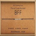 thumbnail image 4 of 1PC Morse Code Bracelet Silver Beads on Silk Cord Friendship Bracelet Gift, 4 of 13