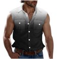 thumbnail image 2 of Njagoc3 Mens Denim Vest Tank Top, Sleeveless, Button - Down for Summer Casual Outings & Backyard BBQs, 2 of 6