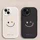 thumbnail image 2 of Funda de cuero minimalista con sonrisa para iPhone, carcasa inferior a prueba de golpes para modelos 13 Pro Max Mini, 12, 11, 14, 15 Pro, X, XS, XR, 7, 8, 14, 15 Plus, SE2020, 2 of 5