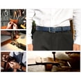 thumbnail image 2 of mens genuine leather dress belt for business and casual occasions - classic & fashion design (snavy, 32/34), 2 of 4