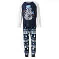 thumbnail image 4 of Family Matching Pajamas Sets Christmas Sleepwear Long Sleeve Sleep Shirt Soft Loungewear Letter Pattern Tops+ Snowman Pattern Pants Set Blue, 4 of 6