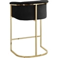 thumbnail image 2 of Meridian Furniture Donatella Tabouret en Velours Noir, 2 of 5