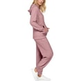 thumbnail image 3 of UVN Two Piece Outfits for Women Long Sleeve Hoodies Tops And Pants Pajamas Sets Casual Fall Winter Lounge Set with Pockets, 3 of 8