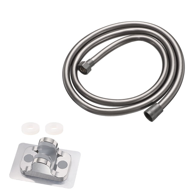 Manguera de ducha, manguera de ducha de 59" para reemplazo con soporte para cabezal de ducha para baño y limpieza de mascotas (gris)
