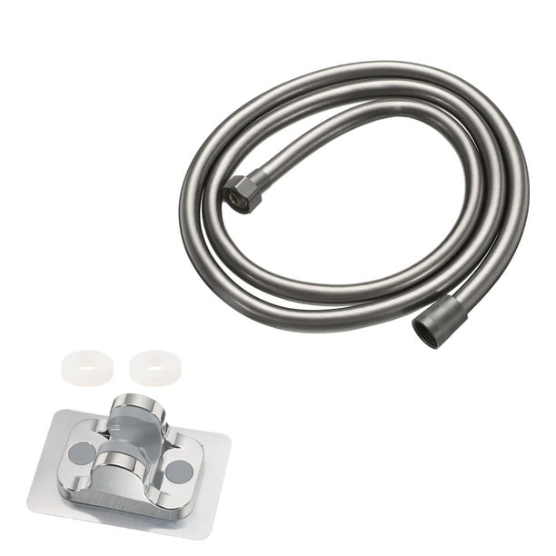 Manguera de ducha, manguera de ducha de 59" para reemplazo con soporte para cabezal de ducha para baño y limpieza de mascotas (gris)