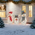 thumbnail image 6 of HmNPlay Lighted Christmas Snowman Family Set 3PCS Outdoor Yard Decoration Snowman Lights Decor for Xmas Holiday Home Garden Party Battery Operated AA Not Included, 6 of 7