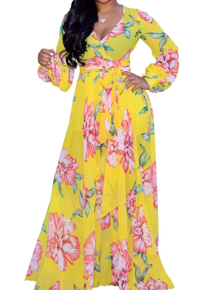 walmart yellow floral dress