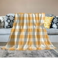 thumbnail image 2 of COMIO  Orange Checkered Blanket, Soft Cozy Checkered Throw Blanket for Bed Sofa Couch Camping, Ultra Fluffy Throw Blankets for All Seasons (Orange), 2 of 6