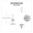 thumbnail image 3 of Snowflake Earrings Sterling Silver Snowflake Dangle Drop Earring for Women Christmas Jewelry Gifts, 3 of 6