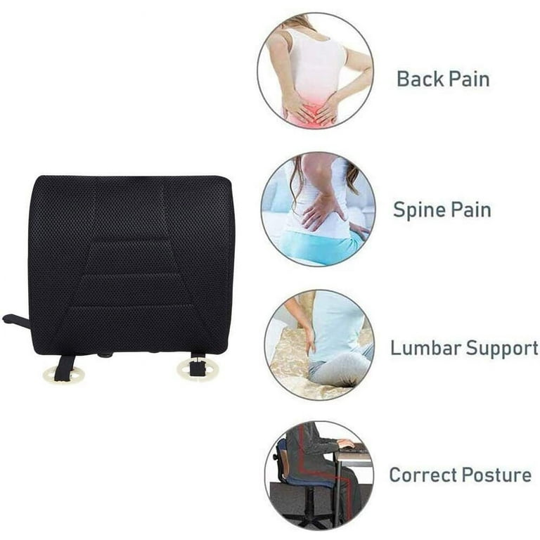 Big Hippo Lumbar Support Pillow - Memory Foam Lumbar Pillow Back Cushion  Designed for Lower Back Pain Relief- Ideal Back Pillow for Office Chair, Car  Seat and Wheelchair 