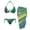 Brazilian Flag, variant on Flag of Mexico Women's Bikini Sets Sexy Swimsuit High Waisted V Neck String Tie Bikini Adjustable 3 Piece Straps Bathing Suit Beach Chiffon Cover Up for Swimwear Hawaiian Accessories