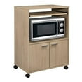 thumbnail image 2 of Kings Brand Furniture - Byron Microwave Kitchen Cart with Two Doors and Shelf for Storage, Beech, 2 of 4